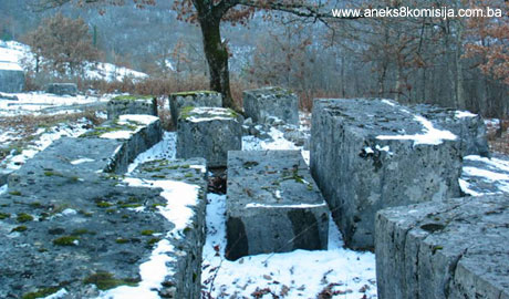Nekropola sa stećcima i ostaci crkve Grčka glavica u selu Biskup, historijsko područje