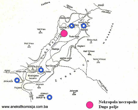 Nekropola sa stećcima Dugo polje na Blidinju, historijsko područje