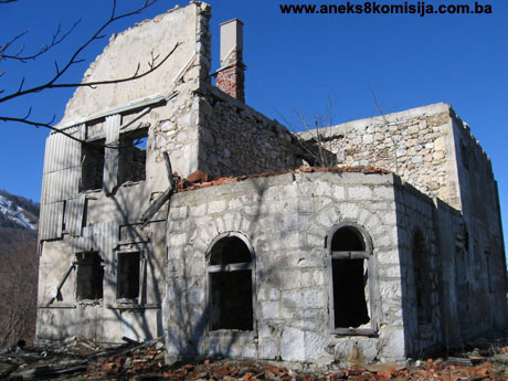 Šantića vila u Borcima, mjesto i ostaci historijske građevine