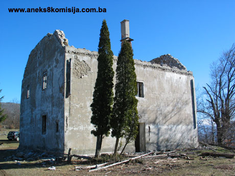 Šantića vila u Borcima, mjesto i ostaci historijske građevine