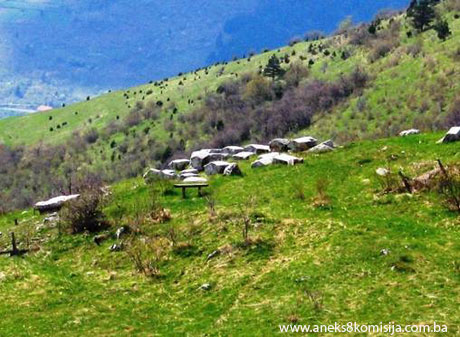 Nekropole sa stećcima i nišanima Grčko groblje/Svatovsko groblje (Greblje) u selu Donji Močioci, općina Stari Grad, prirodno i historijsko područje