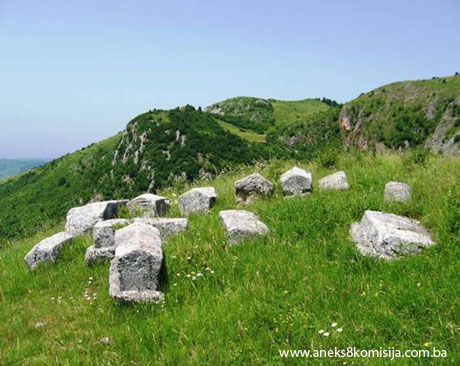 Nekropole sa stećcima i nišanima Grčko groblje/Svatovsko groblje (Greblje) u selu Donji Močioci, općina Stari Grad, prirodno i historijsko područje